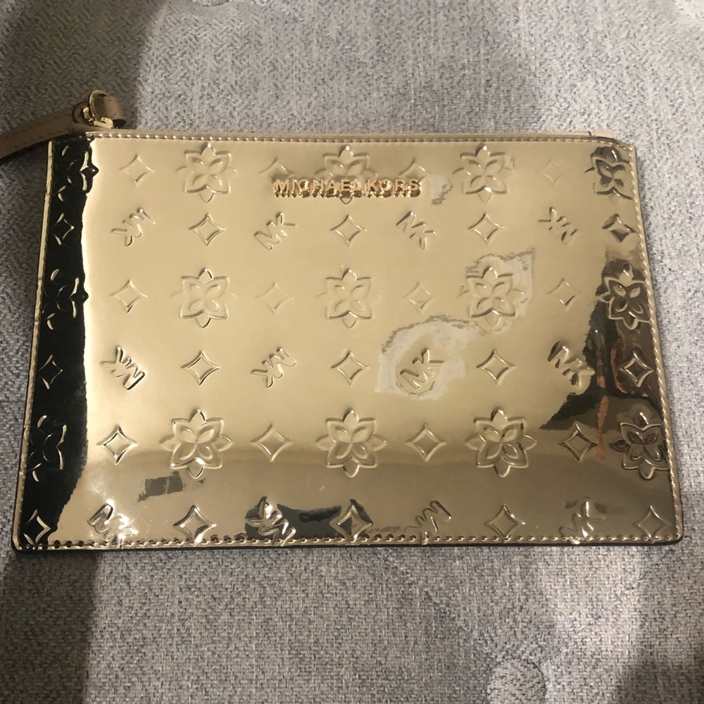 Michael Kors Gold Clutch